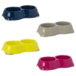 Moderna Cat/Kitten Double Smarty Non Slip Feet Plastic Bowl, Warm Gray