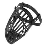 Pet Dog Plastic Doggie No Bark No Bite Adjustable Mesh Muzzle Black Guard Small