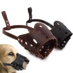 Adjustable Leather Dog Muzzle Anti Bark Bite Chew Dog Training Products For Small