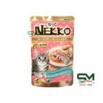 Nekko pouch Tuna topping Shrimp and Scallop in Gravy 70g