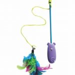 Spot Laser & Feather Teaser Wand Cat Toy, 16"