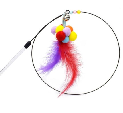 Colourful Round Feather Toy for Cats
