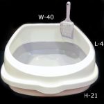 Litter Box With Scooper Colourfully 48Cm (white Pink)