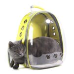 Portable Pet Cat, Dog, Puppy Backpack Travel Bag Round-Yellow without cap