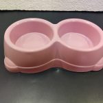 Pets Dubble Food Bowl Colourfully-Baby Pink