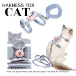 Cat harness,Adjustable Design Nylon Strap Collar with Leash