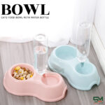 Cats Food Bowl With Water Bottle Colourfully