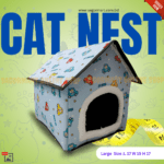 Cat House/ Cat Nest Comfortable, Foldable and easy to store (Ghar Shape, EV Drive) Large