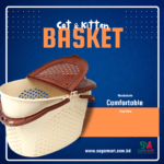 Pets Basket For kitten & Cats | Plastic Metarials | Brown Colour