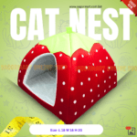 Cat House/ Cat Nest Comfortable, Foldable and easy to store (Strawberry Shape)/Red