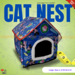 Cat House/ Cat Nest Comfortable, Foldable and easy to store (Ghar Shape, Mickey Mouse) Large
