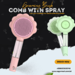 2 In 1 Self Cleaning pet Brush | Comb With Spray