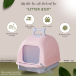 Cat Litter Box with Lid | Kitty Litter Box with Deodorant Box