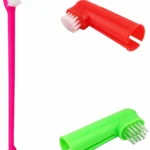 Pets 3 Pcs Soft Cleaning Dental Rubber Finger Toothbrush for Dogs (Multicolored)