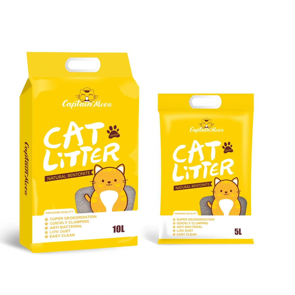 Captain Meow Bentonite Cat Litter Lemon Flavour 5L - Image 1
