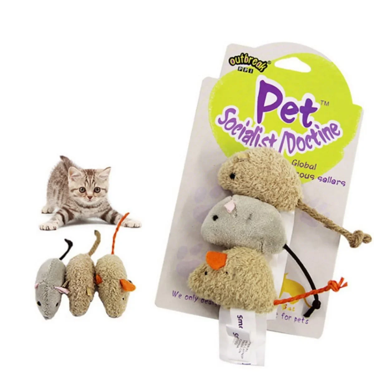 Cat Toy Mouse Set 3Pcs | RAT - Image 1
