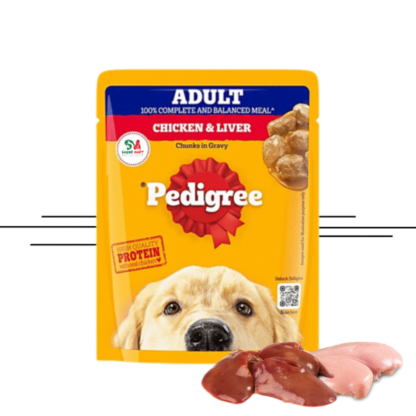 Pedigree Adult Pouch Dog Food Chicken and Liver Chunks In Gravy 70 gm