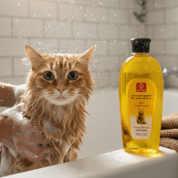 Pet Plus Tick & Flea Shampoo with Conditoning | Lemon Flavour 300ml