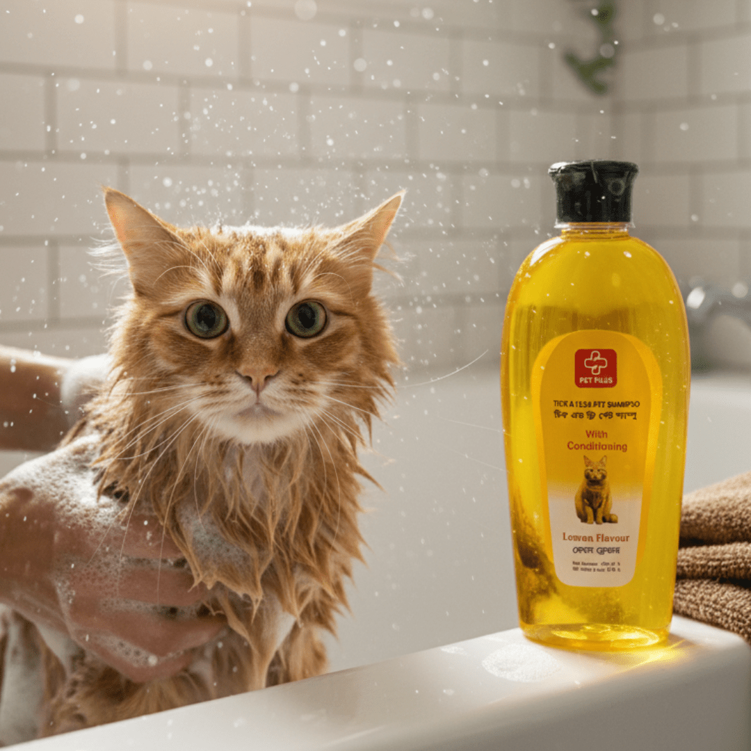 3 Pet Plus Tick & Flea Shampoo with Conditoning | Lemon Flavour 300ml - Image 1