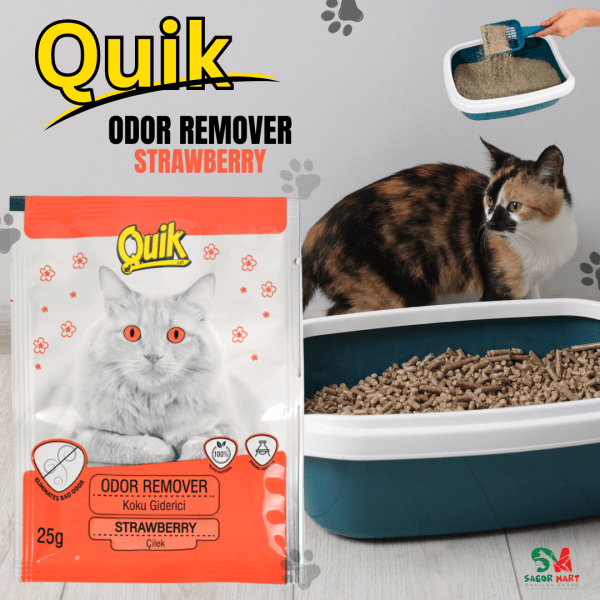Quik Odor Remover/ Cat Litter Deodorize Strawberry Flavour 25g